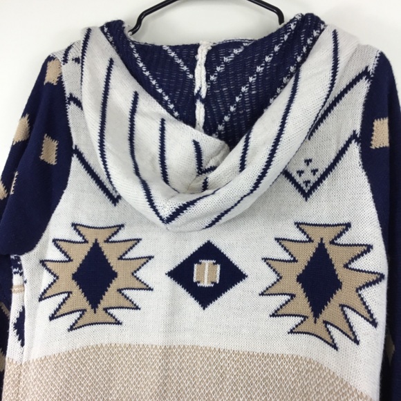 Lovemarks Duster Sweater Cardigan Southwest Pattern Med - Picture 9 of 10